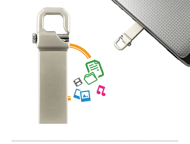 Metal Keychain USB Flash Drive Mini Hook USB Memory Stick 2.0 Pen Drive (USB-MT420)